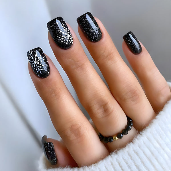 Snowflake in Black | Medium Square